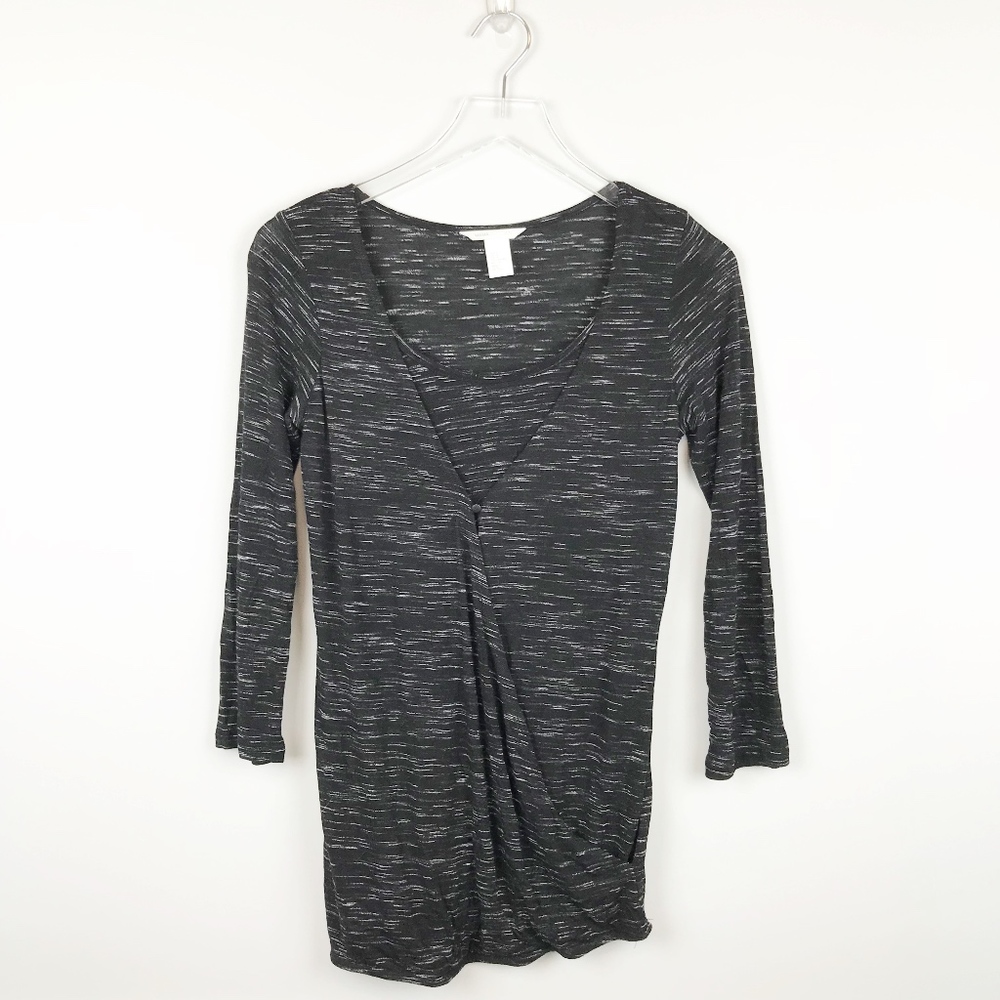 H&M Mama Maternity Faux Wrap Shirt Black